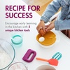 image:imageBoon Intro Toddler Food Prep Set  Kids Kitchen Tools  5 Unique Toddler Kitchen Accessories Includes Spatula Egg Cracker Chopper Measuring Cup Bowl  Ages 3 Years