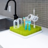 image:imageBoon Lawn Countertop Baby Bottle Drying Rack with Antimicrobial Tray  Baby Bottle Dryer and Organizer Feeding Supplies  Gray  135 x 11 x 25Green