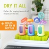 image:imageBoon Lawn Countertop Baby Bottle Drying Rack with Antimicrobial Tray  Baby Bottle Dryer and Organizer Feeding Supplies  Gray  135 x 11 x 25Green