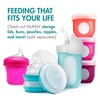 image:imageBoon Nursh Bottles  Medium Flow  Silicone Baby Bottles Help Ease Colic Symptoms  Formula and Breast Milk Only Touch Platinum FoodSafe Silicone  Mint  36 Months  3 Count  8 OunceBlue