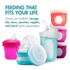 image:imageBoon Nursh Bottles  Silicone Baby Bottles Help Ease Colic Symptoms  Formula and Breast Milk Only Touch FoodGrade Silicone  Slow Flow  Speckle Green  4 OunceBlue