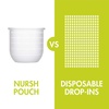 image:imageBoon Nursh Reusable Replacement Pouch with Collapsible Silicone Pouch Design  Everyday Baby Essentials  Stage 1 Slow Flow Bottles  Gray  4 Oz4 Ounce