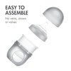 image:imageBoon Nursh Reusable Silicone Baby Bottles with Collapsible Pouch  Stage 1 Slow Flow  Gray amp Blue  4 Oz  3 Count EachGray