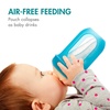 image:imageBoon Nursh Reusable Silicone Baby Bottles with Collapsible Pouch  Stage 1 Slow Flow  Gray amp Blue  4 Oz  3 Count EachGray