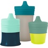 image:imageBoon Snug Silicone Sippy Cup Lids  Convert Kids Cups or Toddler Cups into Sippy Cups  Toddler Feeding Supplies  3 Count  MultiGreen