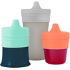 image:imageBoon Snug Silicone Sippy Cup Lids  Convert Kids Cups or Toddler Cups into Sippy Cups  Toddler Feeding Supplies  3 Count  MultiMint