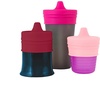 image:imageBoon Snug Silicone Sippy Cup Lids  Convert Kids Cups or Toddler Cups into Sippy Cups  Toddler Feeding Supplies  3 Count  MultiPink