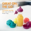 image:imageBoon Snug Sip Universal Water and Juice Silicone Bottle Toppers  Soft Spout Conversion Caps with Spill Proof Valves  Silicone Bottle Covers for Travel  Includes 4 Toppers and 4 Cases