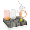 image:imageBoon Grass Plastic Drying Rack  Modern Countertop Baby Bottle Organizer  975 x 988 x 30 inches  Gray