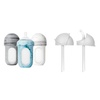 image:imageBoon Nursh Silicone Baby Bottles with Conversion Straw Sippy Cup Lids  Stage 2 Medium Flow Nipples  8 Oz  3 Count