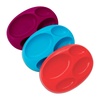 image:imageBoon Platter Edgeless Nonskid Divided Plate PurpleBluePink Pack of 3PurpleBluepink