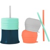 image:imageBoon SNUG Silicone Straw Sippy Cup  Set of 3 Lids 3 Straws amp Toddler Cup  Convert Kids Cups  MintMint