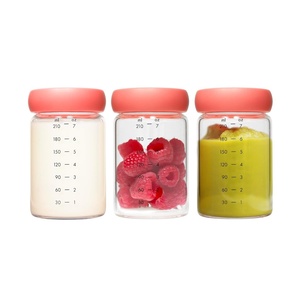 image:imageBoon Cache Glass Breastmilk Storage Bottles with Lids  Leakproof Containers for Breastmilk Baby Food Formula and Snacks  Freezer and Dishwasher Safe  8 Oz  3 Count