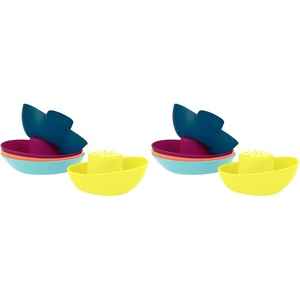 image:imageBoon Fleet Toy Boat Baby Bath Toys  Stacking Boat Toy Set for Bath Time Fun  Toddler and Baby Stacking Bathtub Toys With Drain Holes  5 Count  Ages 10 Months and UpAzul Marino Multicolor