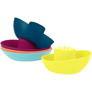 image:imageBoon Fleet Toy Boat Baby Bath Toys  Stacking Boat Toy Set for Bath Time Fun  Toddler and Baby Stacking Bathtub Toys With Drain Holes  5 Count  Ages 10 Months and UpNavy Multicolor