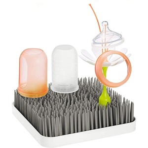 image:imageBoon Grass Plastic Drying Rack  Modern Countertop Baby Bottle Organizer  975 x 988 x 30 inches  Gray