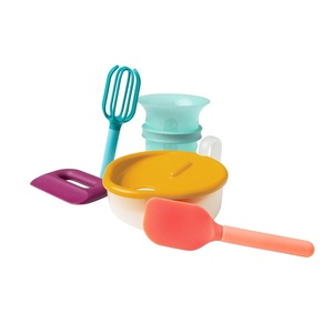 image:imageBoon Intro Toddler Food Prep Set  Kids Kitchen Tools  5 Unique Toddler Kitchen Accessories Includes Spatula Egg Cracker Chopper Measuring Cup Bowl  Ages 3 Years