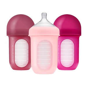 image:imageBoon Nursh Bottles  Medium Flow  Silicone Baby Bottles Help Ease Colic Symptoms  Formula and Breast Milk Only Touch Platinum FoodSafe Silicone  Mint  36 Months  3 Count  8 OuncePink