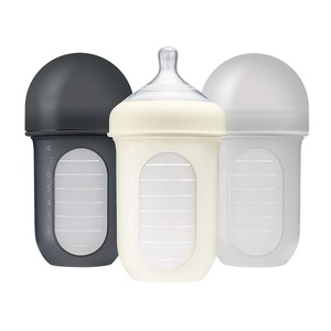 image:imageBoon Nursh Bottles  Medium Flow  Silicone Baby Bottles Help Ease Colic Symptoms  Formula and Breast Milk Only Touch Platinum FoodSafe Silicone  Mint  36 Months  3 Count  8 OunceGray