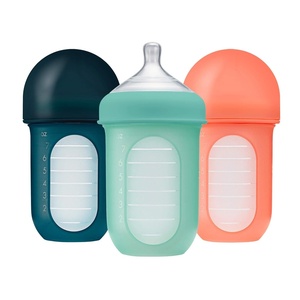 image:imageBoon Nursh Bottles  Medium Flow  Silicone Baby Bottles Help Ease Colic Symptoms  Formula and Breast Milk Only Touch Platinum FoodSafe Silicone  Mint  36 Months  3 Count  8 OunceMint
