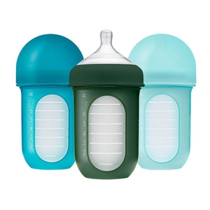 image:imageBoon Nursh Bottles  Medium Flow  Silicone Baby Bottles Help Ease Colic Symptoms  Formula and Breast Milk Only Touch Platinum FoodSafe Silicone  Mint  36 Months  3 Count  8 OunceBlue