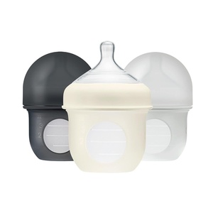 image:imageBoon Nursh Bottles  Silicone Baby Bottles Help Ease Colic Symptoms  Formula and Breast Milk Only Touch FoodGrade Silicone  Slow Flow  Speckle Green  4 OunceGray