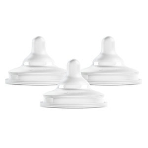 image:imageBoon Nursh Curve Silicone Baby Bottle Nipples  FoodGrade Silicone Nipples for Boon Nursh Bottles  Newborn Flow  3 CountFast Flow