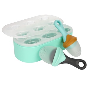 image:imageBoon PULP Silicone Feeder Freezer Tray  Includes Silicone Tray and Lid with 2 PULP Silicone Baby Food Feeders  Baby Food StorageMint