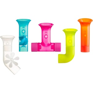 image:imageBoon Pipes Toddler Bath Toys  Interactive Toddler Sensory Toys  Suction Bath Toys for Hand Eye Coordination and Fine Motor Skills  Multicolored  5 Count Ages 12 Months and UpBlue