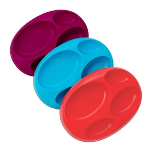 image:imageBoon Platter Edgeless Nonskid Divided Plate PurpleBluePink Pack of 3PurpleBluepink