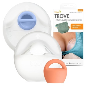 image:imageBoon Trove Silicone Manual Breast Pump Set  Hands Free Breast Milk Collector  Includes Polyester Travel Pouch  Breastfeeding Essentials  2 Count2 Count w Travel Pouch