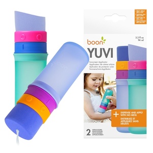 image:imageBoon Yuvi Sunscreen Applicator for Kids  Refillable and Spill Proof Kids Sunscreen Brush with Soft Foam Sponge  Summer Beach Essentials for Vacation  3 Oz Travel Size  1 Count2 Count