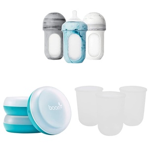 image:imageBoon NURSH Reusable Silicone Baby Bottles amp NURSH Storage Buns Pack of 3 BlueWhite3 Count Pack of 1 amp NURSH Reusable Silicone Replacement Pouch 3 Months and up 8 Ounce Pack of 3