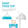 image:imageBoon Nursh Reusable Baby Bottle with Silicone Pouch Design Bundle  Stage 2 Medium Flow 8 Oz Baby Bottles Silicone Straw Sippy Cup Conversion Lids for Nursh Bottles  2 Count