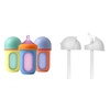 image:imageBoon Nursh Reusable Baby Bottle with Silicone Pouch Design Bundle  Stage 2 Medium Flow 8 Oz Baby Bottles Silicone Straw Sippy Cup Conversion Lids for Nursh Bottles  2 Count