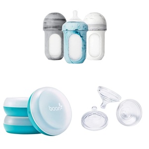 image:imageBoon NURSH Reusable Silicone Baby Bottles amp NURSH Storage Buns Pack of 3 BlueWhite3 Count Pack of 1 amp NURSH Silicone Replacement Nipple Pack of 3