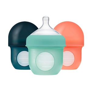 image:imageBoon Nursh Reusable Silicone Pouch Baby Bottles  Slow Flow Nipple  Silicone Baby Bottle Pouch and Nipple  Baby Feeding Essentials  Mint  03 Months  3 Count  4 OunceMint