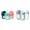 image:imageBoon Nursh Reusable Silicone Baby Bottles with Collapsible Pouch  Stage 1 Slow amp Stage 2 Medium Flow  Mint amp Tie Dye  3 Count Each