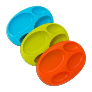 image:imageBoon Platter Edgeless Nonskid Divided Plate BlueOrangeGreen includes 3 piecesBlueOrangeGreen