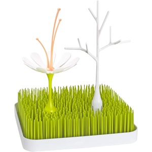 image:imageBoon Grass Countertop Drying Rack Bundle  Includes Grass Stem and Twig  Capacity for 4 Baby Bottles and Baby Accessories  Baby BottleFeeding Supplies  95 x 95 x 31 Count Pack of 1